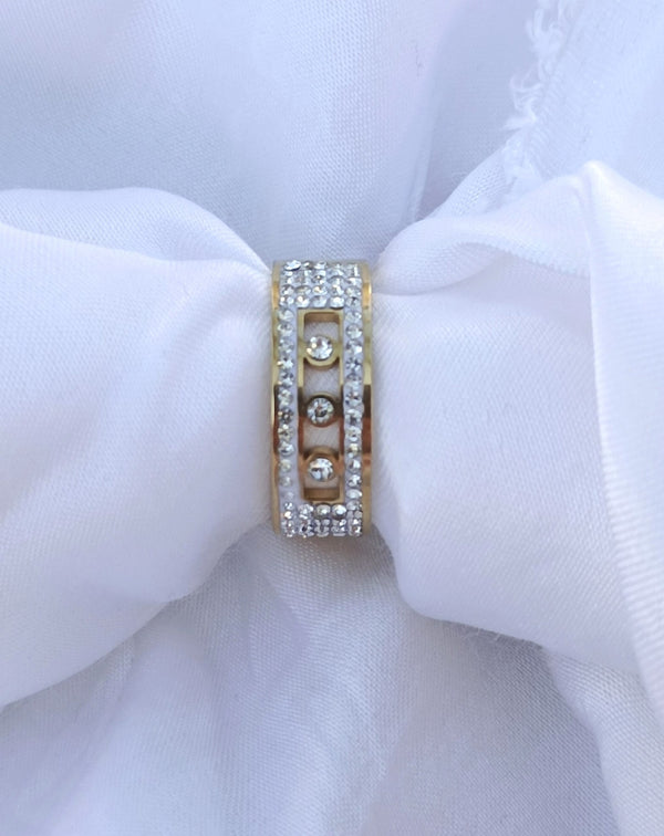18k Gold Adjustable Zirconia Ring