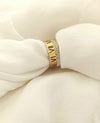 Roman Numeral 18k Gold Studded Ring