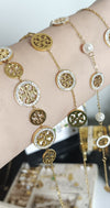 Gold Plated Crystal Studded Tory Charm Braclet | Stainless Steel