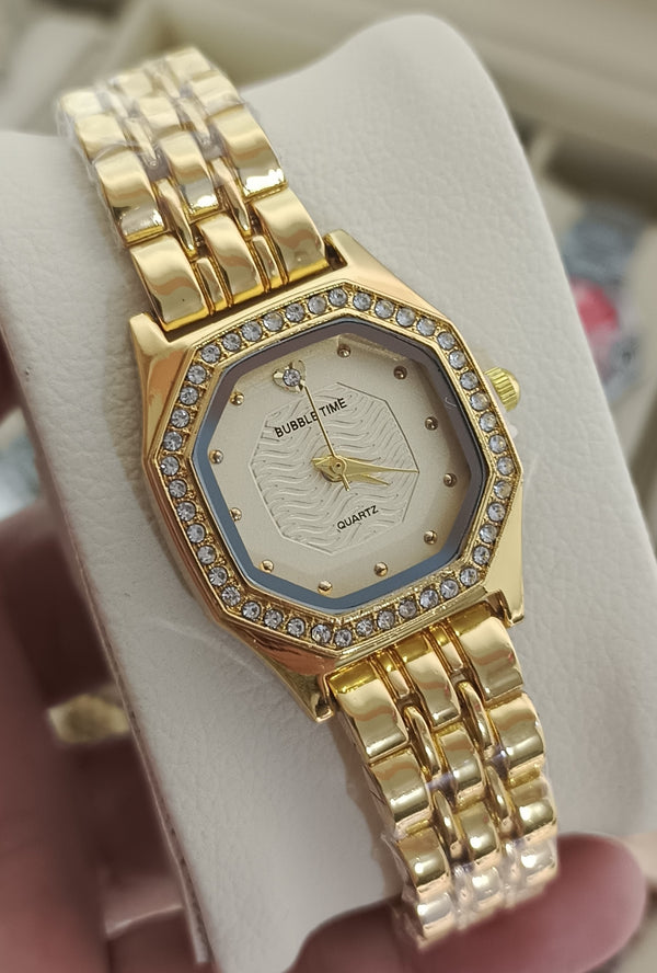 Beautiful Zircon Gold Watch | Stainless Steel