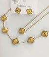Stainless Steel Gold Color Clover Combo Deal | 4 Pcs