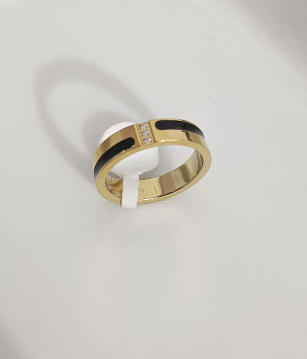 Black and Gold Band Ring