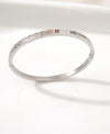 Brand Inspired Silver Bangle