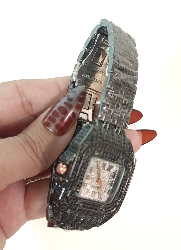 Black Diamond Studded Luxury Watch