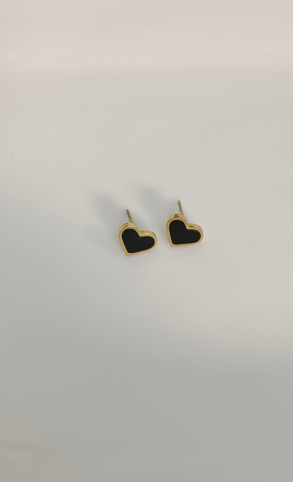 Heart Black Stud