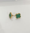 Green Clover Dotted Stud Earrings
