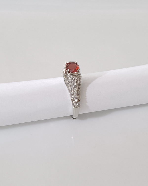 LOVE Zircon Silver Adjustable Ring