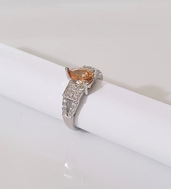 Brown Stone Studded Adjustable Ring