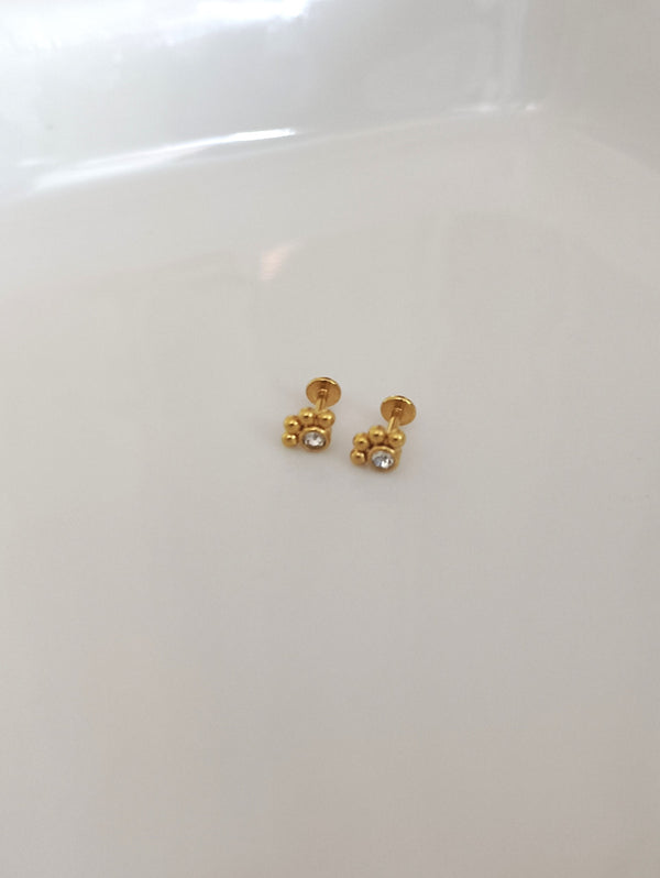 Crown Stud | Titanium Steel |21k Gold Plated