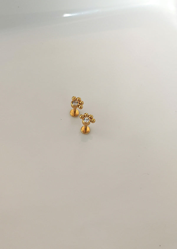 Crown Stud | Titanium Steel |21k Gold Plated