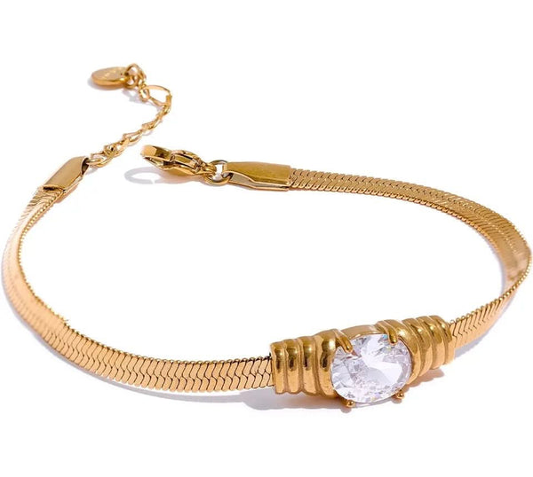 White Stone Gold Bracelet