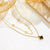 Double Layer Four Leaf Clover Necklace -Water Proof & Gold Plated