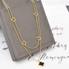 Double Layer Four Leaf Clover Necklace -Water Proof & Gold Plated