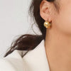 U-Shape Hollow Heart Gold Plated Earrings - Stainless Steel & Water Proof