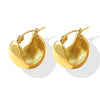 U-Shape Hollow Heart Gold Plated Earrings - Stainless Steel & Water Proof