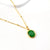 Minimalist Stainless Steel Green Gem Stone Pendant Necklace