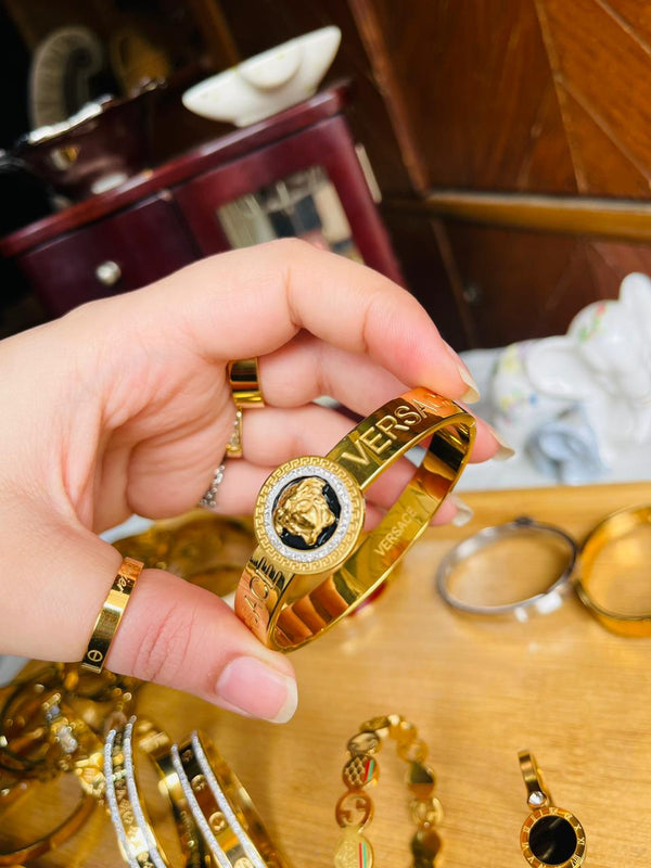 Premium QualityStainless Steel Brand Inspired Versace Handcuff/Bangle