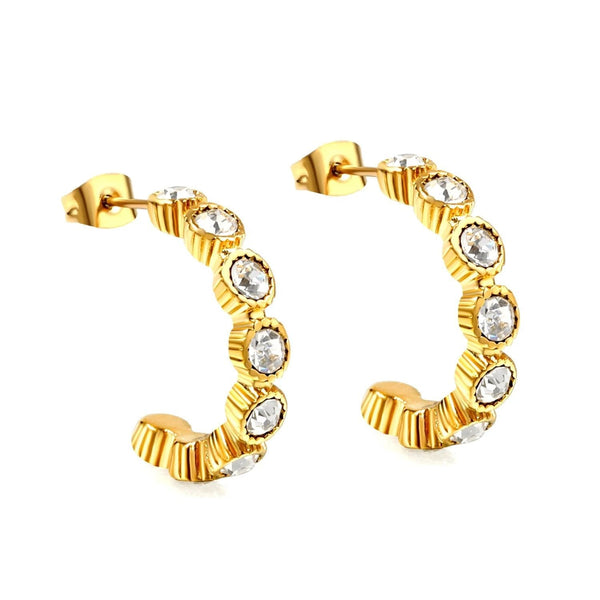 Water Proof Cubic Zirconia Gold Plated Earrings