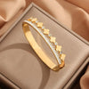 Seven Clover Bangle | Water Proof | Gold Plated | Premium Quality