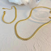 Gold Plated Necklace & Bracelet Set | Stainless Steel | Water Proof | Anti Tarnish