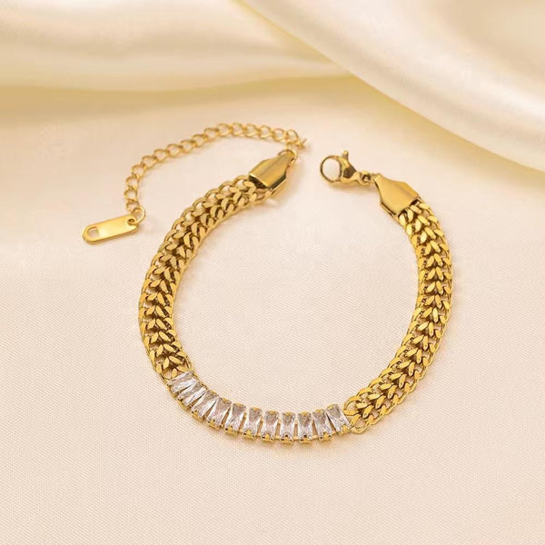 Selene Spark Gold Plated Zirconia Bracelet | Water Proof | Premium Quality