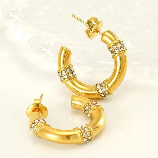 Gold Plated Petal Glow Earrings | Water Proof | Premium Quality