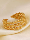 Stainless Steel Beads Adjustable Ring | Water Proof