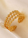 Stainless Steel Beads Adjustable Ring | Water Proof