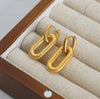 Gold Plated Chunky 2 In 1 Drop Earrings