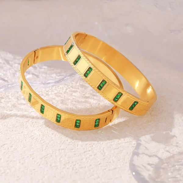 Ever Green Emerald Bangle – Timeless Elegance in Every Shade of Green