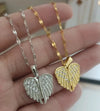 Zircon Love Wings Openable Pendant Necklace | Stainless Steel