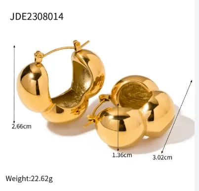 Chunky Bubble Hoop Earrings | Stainless Steel