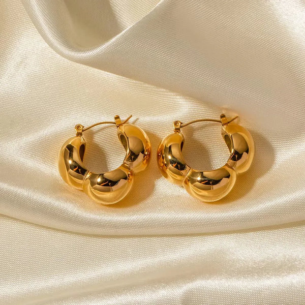 Chunky Bubble Hoop Earrings | Stainless Steel