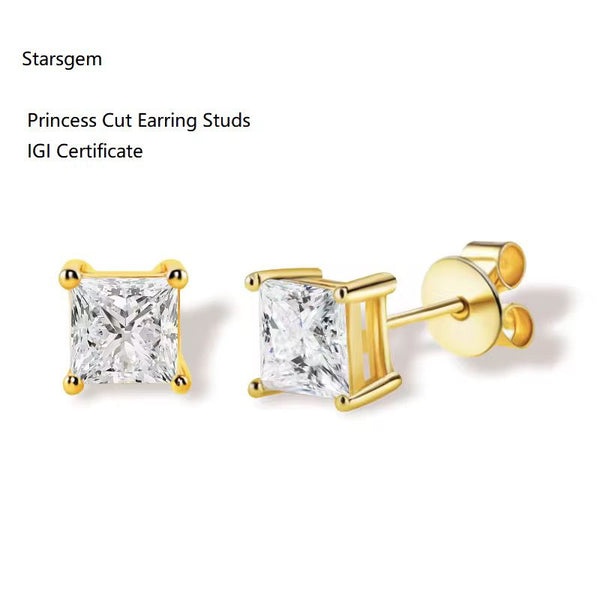 Square Crystal Studs Earrings | Stainless Steel