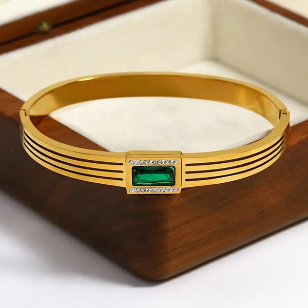 Green Emerald Gemstone Bangle