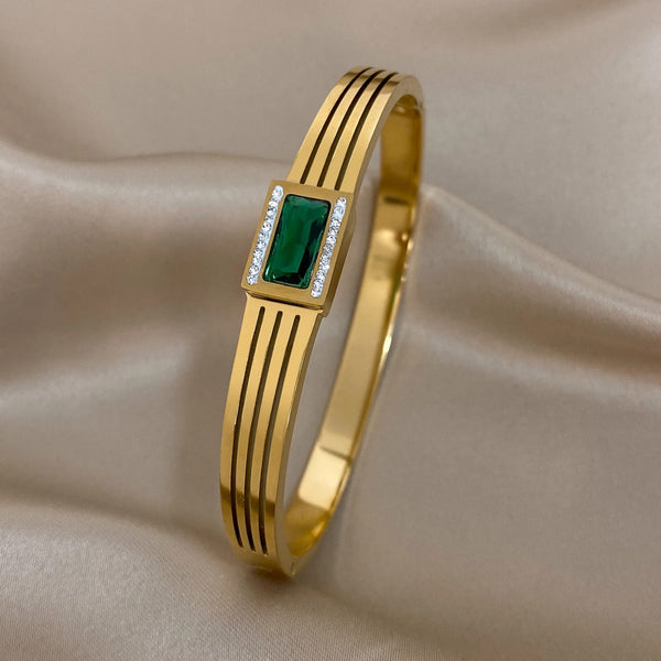Green Emerald Gemstone Bangle
