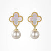 Clover Pearl White Earrings
