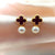 Clover Pearl Black Earrings