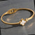 Stainless SteeL White Clover leaf Bangle