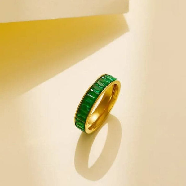 Emerald Gold Ring | Stainless Steel