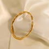 18K Gold Filled Round Beaded Bangle | Stainless Steel