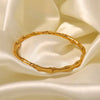 18K Gold Filled Round Beaded Bangle | Stainless Steel