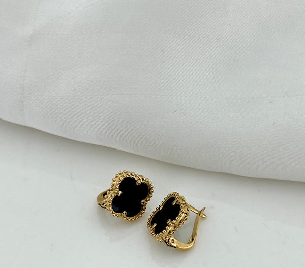 Lucky Clover Black Signature Earrings