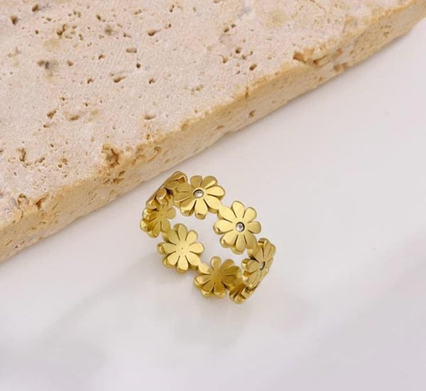Stainless Steel Flower Ring | Daily Wear | Water Proof