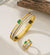 Triple Row Emerald Bangle + Ring