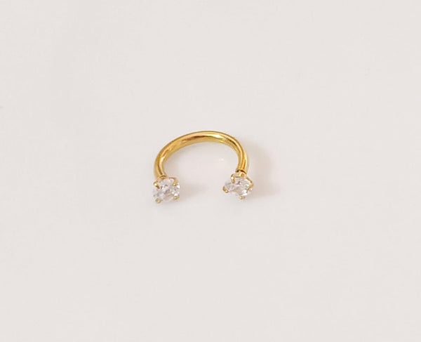 21 Karat Stainless Steel Nose Ring & Bali