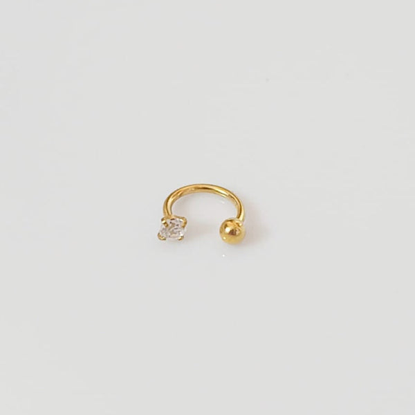 Zircon 21 Karat Stainless Steel Nose Pin & Bali