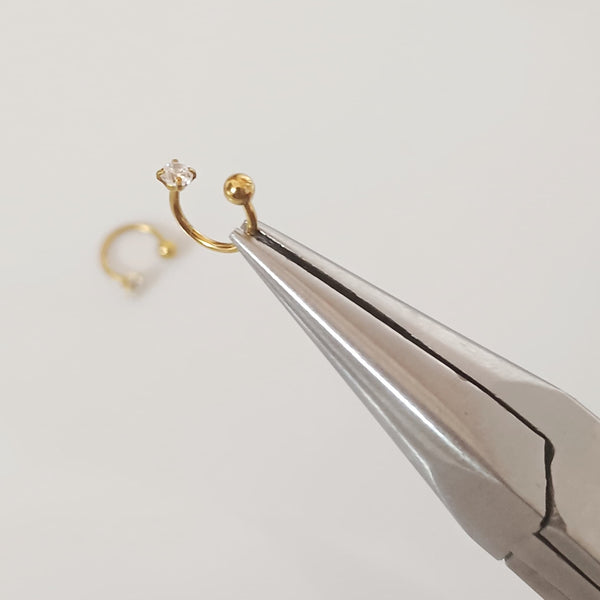 Zircon 21 Karat Stainless Steel Nose Pin & Bali