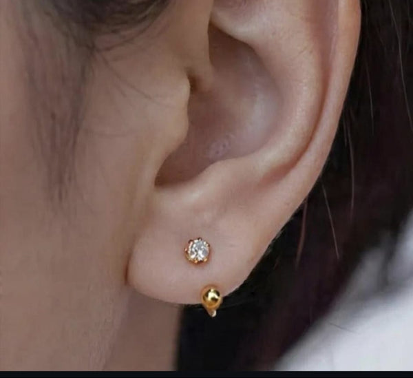 Zircon 21 Karat Stainless Steel Nose Pin & Bali