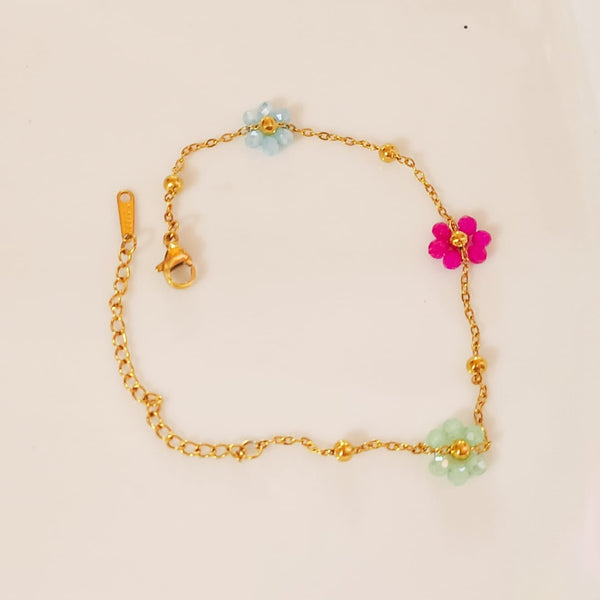 Multi Color Crystal Flower Bracelet